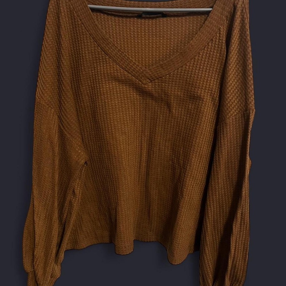 SHEIN Brown long sleeve top #fallfashion